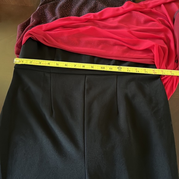 Venus Women’s Sheer overlay Jumpsuit red sparkly and black NEW size Large - Picture 12 of 17